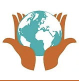 Logo image of two brown hands holding up the globe